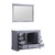 Lexora Dukes 48 Inch Dark Grey Single Vanity, White Carrara Marble Top, White Square Sink and 46 Inch Mirror