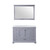 Lexora Dukes 48 Inch Dark Grey Single Vanity Cabinet, White Carrara Marble Top, White Square Sink and 46 Inch Mirror