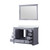 Lexora Dukes 48 Inch Dark Grey Single Vanity Cabinet, White Carrara Marble Top, White Square Sink and 46 Inch Mirror