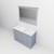 Lexora Dukes 48 Inch Dark Grey Single Vanity Cabinet, White Carrara Marble Top, White Square Sink and 46 Inch Mirror