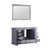 Lexora Dukes 48 Inch Dark Grey Single Vanity, no Top and 46 Inch Mirror