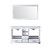 Lexora Dukes 60 Inch White Double Vanity, White Carrara Marble Top, White Square Sinks and 58 Inch Mirror