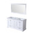 Lexora Dukes 60 Inch White Double Vanity, White Carrara Marble Top, White Square Sinks and 58 Inch Mirror