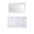 Lexora Dukes 60 Inch White Double Vanity Cabinet, White Carrara Marble Top, White Square Sinks and 58 Inch Mirror
