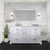 Lexora Dukes 60 Inch White Double Vanity Cabinet, White Carrara Marble Top, White Square Sinks and 58 Inch Mirror
