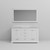 Lexora Dukes 60 Inch White Double Vanity Cabinet, White Carrara Marble Top, White Square Sinks and 58 Inch Mirror