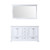 Lexora Dukes 60 Inch White Double Vanity Cabinet, no Top and 58 Inch Mirror