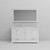 Lexora Dukes 60 Inch White Double Vanity Cabinet, no Top and 58 Inch Mirror