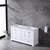 Lexora Dukes 60 Inch White Double Vanity, White Carrara Marble Top, White Square Sinks and no Mirror
