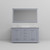 Lexora Dukes 60 Inch Dark Grey Double Vanity Cabinet, White Carrara Marble Top, White Square Sinks and 58 Inch Mirror
