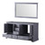 Lexora Dukes 60 Inch Dark Grey Double Vanity, no Top and 58 Inch Mirror