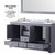 Lexora Dukes 60 Inch Dark Grey Double Vanity Cabinet, no Top and 58 Inch Mirror