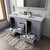 Lexora Dukes 60 Inch Dark Grey Double Vanity Cabinet, no Top and 58 Inch Mirror