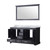 Lexora Dukes 60 Inch Espresso Double Vanity Cabinet, White Carrara Marble Top, White Square Sinks and 58 Inch Mirror