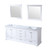 Lexora Dukes 80 Inch White Double Vanity, White Carrara Marble Top, White Square Sinks and 30 Inch Mirrors