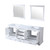 Lexora Dukes 80 Inch White Double Vanity, White Carrara Marble Top, White Square Sinks and 30 Inch Mirrors