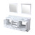 Lexora Dukes 80 Inch White Double Vanity Cabinet, White Carrara Marble Top, White Square Sinks and 30 Inch Mirrors