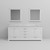 Lexora Dukes 80 Inch White Double Vanity Cabinet, White Carrara Marble Top, White Square Sinks and 30 Inch Mirrors