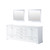 Lexora Dukes 80 Inch White Double Vanity Cabinet, no Top and 30 Inch Mirrors