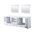 Lexora Dukes 80 Inch White Double Vanity Cabinet, no Top and 30 Inch Mirrors