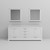 Lexora Dukes 80 Inch White Double Vanity Cabinet, no Top and 30 Inch Mirrors