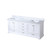 Lexora Dukes 80 Inch White Double Vanity Cabinet, White Carrara Marble Top, White Square Sinks and no Mirror