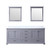 Lexora Dukes 80 Inch Dark Grey Double Vanity Cabinet, White Carrara Marble Top, White Square Sinks and 30 Inch Mirrors
