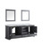 Lexora Dukes 80 Inch Dark Grey Double Vanity Cabinet, White Carrara Marble Top, White Square Sinks and 30 Inch Mirrors