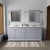 Lexora Dukes 80 Inch Dark Grey Double Vanity Cabinet, White Carrara Marble Top, White Square Sinks and 30 Inch Mirrors