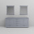 Lexora Dukes 80 Inch Dark Grey Double Vanity Cabinet, no Top and 30 Inch Mirrors
