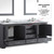 Lexora Dukes 80 Inch Dark Grey Double Vanity Cabinet, White Carrara Marble Top, White Square Sinks and no Mirror