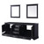 Lexora Dukes 80 Inch Espresso Double Vanity Cabinet, no Top and 30 Inch Mirrors