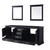 Lexora Dukes 80 Inch Espresso Double Vanity Cabinet, no Top and 30 Inch Mirrors