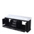 Lexora Dukes 80 Inch Espresso Double Vanity Cabinet, White Carrara Marble Top, White Square Sinks and no Mirror