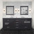 Lexora Dukes 80 Inch Espresso Double Vanity Cabinet, White Carrara Marble Top, White Square Sinks and no Mirror