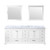 Lexora Dukes 84 Inch White Double Vanity Cabinet, White Carrara Marble Top, White Square Sinks and 34 Inch Mirrors