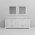 Lexora Dukes 84 Inch White Double Vanity Cabinet, White Carrara Marble Top, White Square Sinks and 34 Inch Mirrors