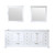 Lexora Dukes 84 Inch White Double Vanity Cabinet, no Top and 34 Inch Mirrors