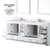 Lexora Dukes 84 Inch White Double Vanity Cabinet, no Top and 34 Inch Mirrors