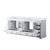 Lexora Dukes 84 Inch White Double Vanity Cabinet, White Carrara Marble Top, White Square Sinks and no Mirror