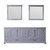 Lexora Dukes 84 Inch Dark Grey Double Vanity Cabinet, no Top and 34 Inch Mirrors
