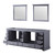 Lexora Dukes 84 Inch Dark Grey Double Vanity Cabinet, no Top and 34 Inch Mirrors