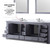 Lexora Dukes 84 Inch Dark Grey Double Vanity Cabinet, no Top and 34 Inch Mirrors