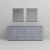 Lexora Dukes 84 Inch Dark Grey Double Vanity Cabinet, no Top and 34 Inch Mirrors