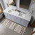 Lexora Dukes 84 Inch Dark Grey Double Vanity Cabinet, no Top and 34 Inch Mirrors