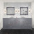 Lexora Dukes 84 Inch Dark Grey Double Vanity Cabinet, White Carrara Marble Top, White Square Sinks and no Mirror Lexora Dukes 84 Inch Dark Grey Double Vanity Cabinet, White Carrara Marble Top, White Square Sinks and no Mirror