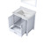Lexora Jacques 30 Inch White Single Vanity Cabinet, White Carrara Marble Top, White Square Sink and 28 Inch Mirror