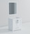 Lexora Jacques 30 Inch White Single Vanity Cabinet White, no Top and 28 Inch Mirror