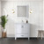Lexora Jacques 30 Inch White Single Vanity Cabinet, White Carrara Marble Top, White Square Sink and no Mirror