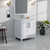 Lexora Jacques 30 Inch White Single Vanity Cabinet, White Carrara Marble Top, White Square Sink and no Mirror
